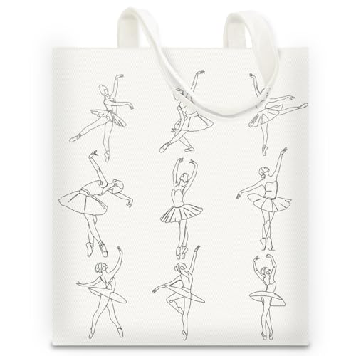 RNYJJ Ballerina-Tragetasche, Geschenke für Frauen, Tänzerin, Tanzlehrer, Balletttänzerin, Segeltuch-Tragetasche von RNYJJ
