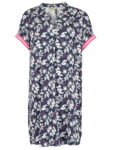 ROADSIGN australia Damen Kleid Sommerkleid mit floralem Print & V-Ausschnitt blau | 2XL von ROADSIGN australia