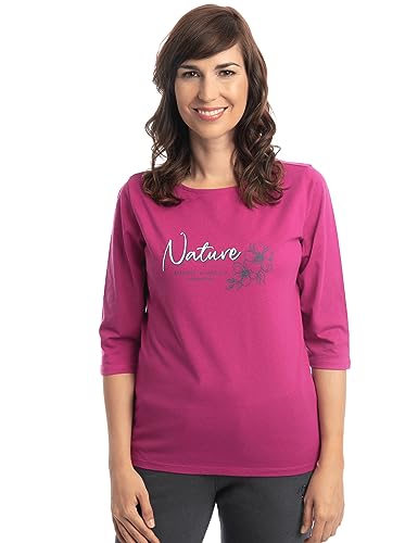 Roadsign Australia Damen Langarmshirt mit Aufdruck & Rundhalsausschnitt, 3/4-Arm-Shirt aus 100% Baumwolle Pink | XL von Roadsign Australia