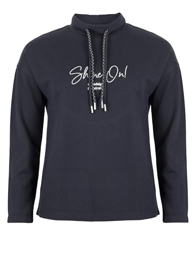 ROADSIGN australia Damen Langarmshirt stilvoller Look mit Glitzerstickerei für Moderne Looks anthrazit, 2XL von ROADSIGN australia