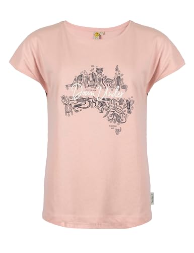 Roadsign Australia Damen T-Shirt Kimono-Shirt mit Logo-Aufdruck Down Under rosa | XL von Roadsign Australia