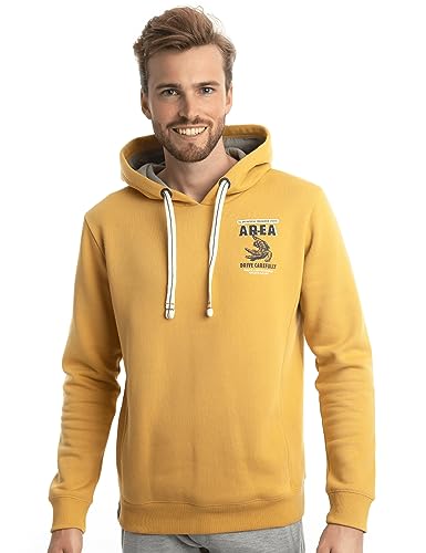 Roadsign Australia Herren Hoodie mit Kapuze & Kordelzug & Logo-Aufruck Crocodile Gelb | L von Roadsign Australia