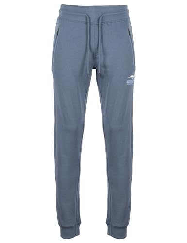 ROADSIGN australia Herren Jogginghose mit Reißverschlusstaschen in Kontrastfarbe, elastistsche Bundverarbeitung, Logoprint am Bein blau, XL von ROADSIGN australia