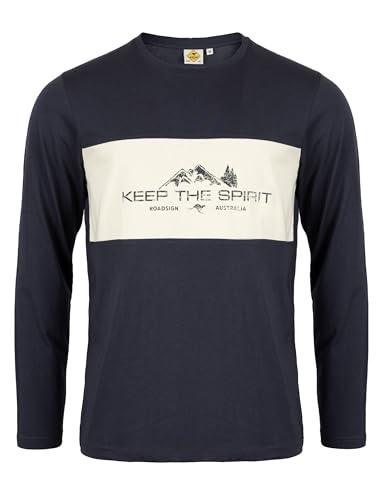 ROADSIGN australia Herren Langarmshirt Farbkontrast-Design für Moderne Herbststyles mit sportivem Akzent anthrazit/Weiss, 3XL von ROADSIGN australia