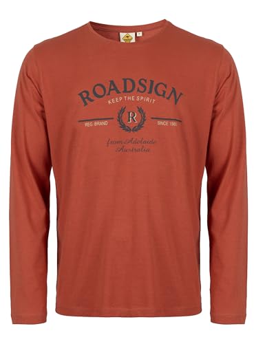ROADSIGN australia Herren Langarmshirt Printshirt mit Outdoor-Vibes für entspannte Herbstabenteuer orange, XL von ROADSIGN australia