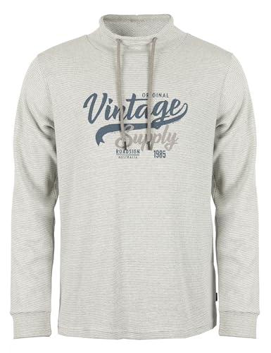 ROADSIGN australia Herren Langarmshirt gestreifter Sweater für stilvolle Herbstlayer-Looks braun, 2XL von ROADSIGN australia