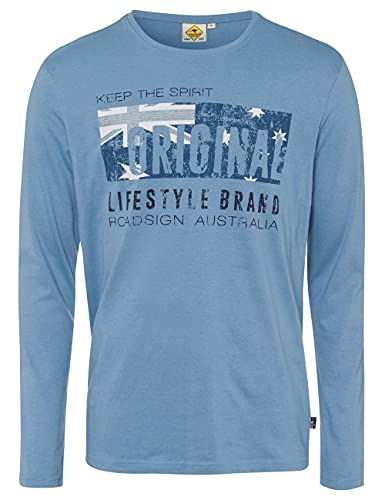 Roadsign Australia Herren Langarmshirt mit Marken-Print Jeansblau | L von Roadsign Australia