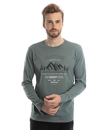 Roadsign Australia Herren Langarmshirt mit stylischen Rundhalsausschnitt und aus 100% Baumwolle Grau | 3XL von Roadsign Australia