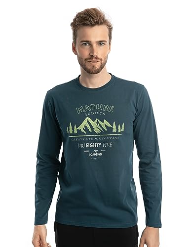 Roadsign Australia Herren Langarmshirt mit stylischen Rundhalsausschnitt und aus 100% Baumwolle Navy | 3XL von Roadsign Australia