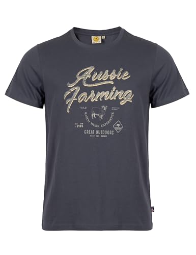 ROADSIGN australia Herren T-Shirt Farm-Motiv für einen authentischen und rustikalen Look anthrazit | M von ROADSIGN australia