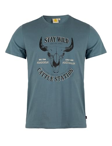 Roadsign Australia Herren T-Shirt aus Baumwolle - mit Rundhalsausschnitt und stilvollem Print grau | XL von Roadsign Australia