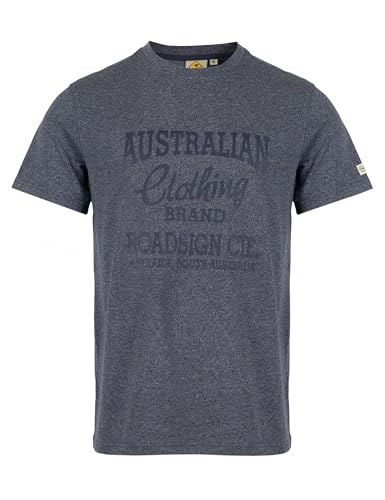 ROADSIGN australia Herren T-Shirt im Melange-Design für Moderne, unkomplizierte Freizeit-Styles Navy | M von ROADSIGN australia