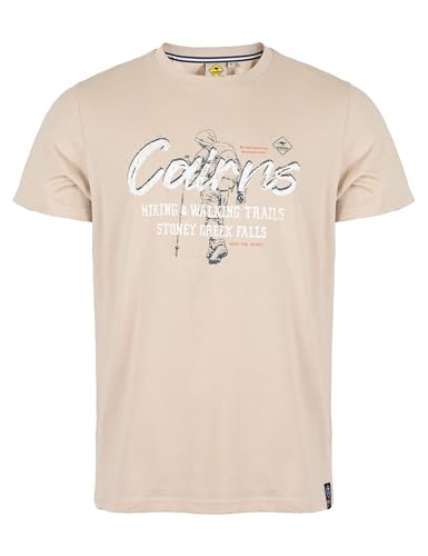 ROADSIGN australia Herren T-Shirt lässiger Print für lockere Styles mit sommerlicher Note beige | XL von ROADSIGN australia