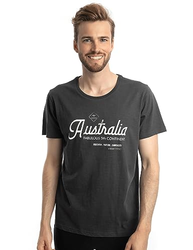 Roadsign Australia Herren T-Shirt mit Rundhalsausschnitt, Logo-Aufdruck Australia Anthrazit | 3XL von Roadsign Australia