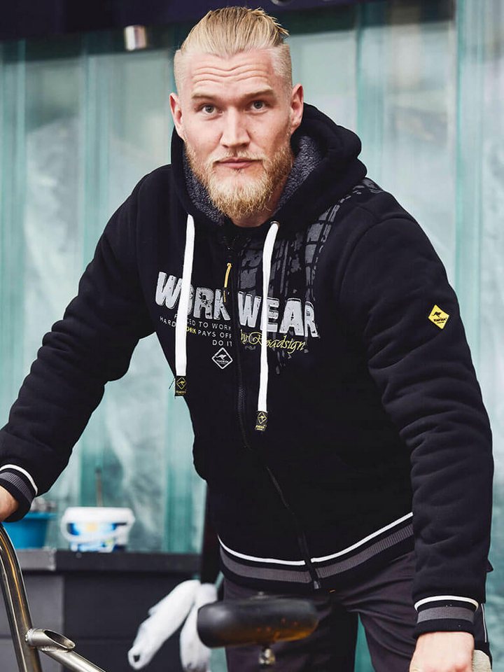 ROADSIGN australia Kapuzensweatjacke Herren Sweatjacke mit Kapuze - Kapuzenjacke gefüttert mit Berberfleece von ROADSIGN australia