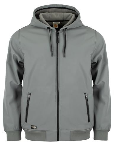 ROADSIGN australia Herren Softshelljacke aus Softshell-Material, Logo-Badge und Label, mit Kordelzug und Reißverschlusstaschen anthrazit, M von ROADSIGN australia