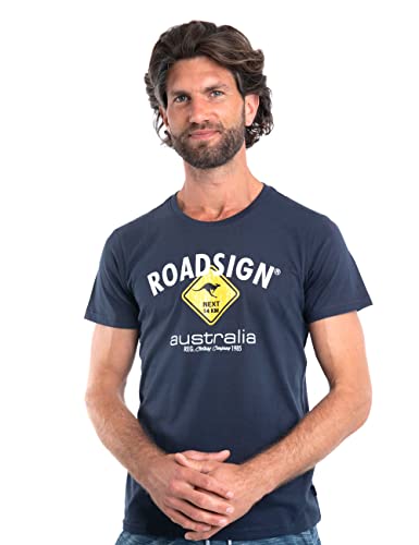 Roadsign Australia Herren T-Shirt mit Logo-Aufdruck und Rundhalsausschnitt, 100% Baumwolle Navy | 4XL von Roadsign Australia
