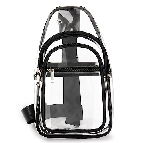 Fashion Messenger Bag Clear PVC Fanny Pack Waterproof Transparent Chest Bag Women Bag for Men Approved Crossbody Stadion Concert Purse Concerts Bags Crossbody Transparent Concerts Bags Bag, Pu, von ROBAUN