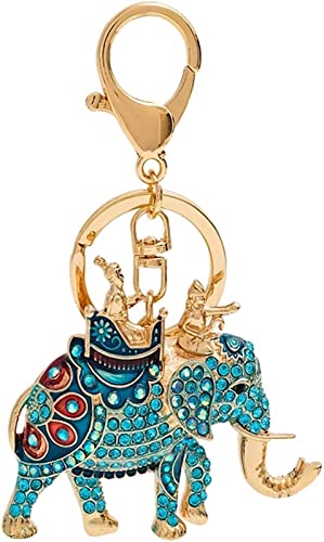 ROBAUN-keychain Süßer Elefant-Schlüsselanhänger, Strass-glücklicher Elefant-Schlüsselanhänger for Frauen, Kristall-Auto-Schlüsselanhänger, Taschenanhänger, kreative Geschenke (Color : Blauw, Size : von ROBAUN