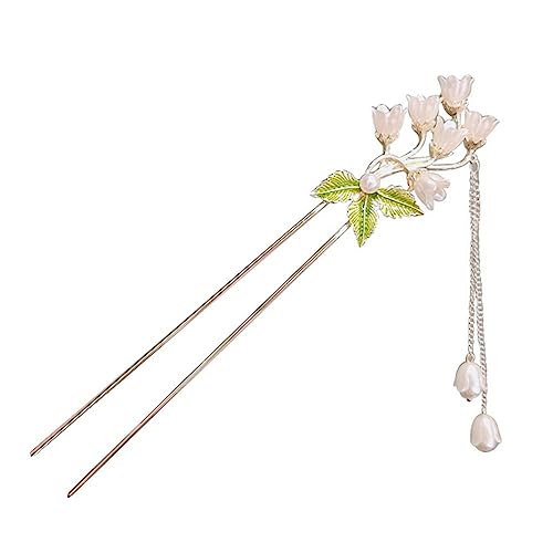 Vintage Glocke Orchidee Blume Fringe Haar Sticks Modische Weibliche Metall Haarnadel Werkzeuge Haar Weibliche Stick Styling Ornament Haar von ROBAUN
