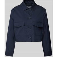 ROBE LÉGÈRE Cropped Jacke mit Pattentaschen in Marine, Größe 42 von ROBE LÉGÈRE