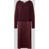 ROBE LÉGÈRE Midikleid im Double-Layer-Look in Bordeaux, Größe 46 von ROBE LÉGÈRE