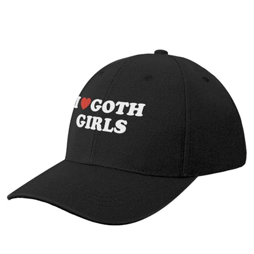 Baseballkappe Basecap I Love Goth Girls Baseball Cap Sonnenschutz Solar Hut Visier Cosplay Hut Luxus Junge Kind Damen von ROBEIUO