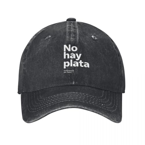Cowboy-Baseballkappe Basecap Javier Milei No Hay Plate Printing Retro Denim Washed Baseball Caps Herren Cowboy Aktivitäten Hüte Hip Hop Herren Snapback Cap von ROBEIUO