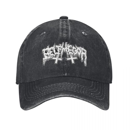 Cowboy-Baseballkappe Basecap Weiße Kreuzigung Schwedischer Death Metal Druck Retro Denim Washed Baseball Caps für Männer Cowboy Sonnenschutz Hut Hip Hop Schirmmütze von ROBEIUO