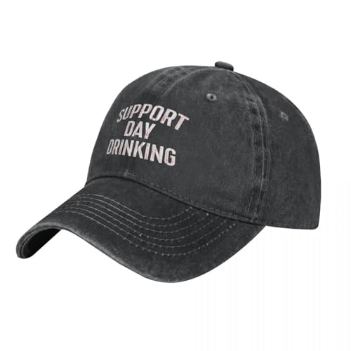 ROBEIUO Cowboy-Baseballkappe Basecap Support Day Drinking Denim Baseball Cap Unisex-Teens Casual Trucker Hat Frühling Niedlich Angeln Verstellbare Baseball Caps von ROBEIUO