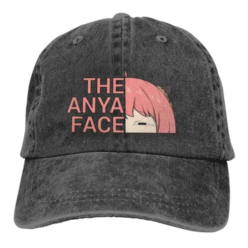 ROBEIUO Cowboy-Baseballkappe Basecap Y2K Spy x Family Anime Mehrfarbige Schirmmütze für Herren und Damen, Cowboymütze, Anya Forger Face Baseballmütze, personalisierter Visierschutz von ROBEIUO