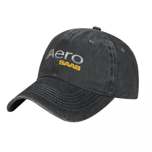 ROBEIUO Gewaschene Baumwolle Cowboy-Baseballkappe SAAB Turbo Retro-Abzeichen Schweden Streifen Cowboyhut Custom Cap Strandhüte Mann Frauen von ROBEIUO