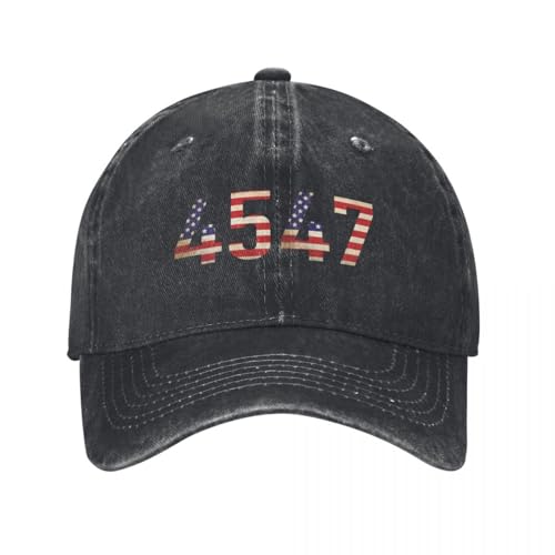 ROBEIUO gewaschen Baumwolle Baseball Hüte 45 47 Trump 2024 Distressed Washed Casquette Baseball Caps Weiblich Männlich Grafik Casual Seasons Caps von ROBEIUO