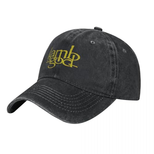 gewaschen Baumwolle Baseball Hüte Lamb of God Goldene Denim-Baseballkappe Kpop Rock Trucker-Mütze Sommer Herren Erwachsene Casual Sonnenschutz Snapback Cap von ROBEIUO