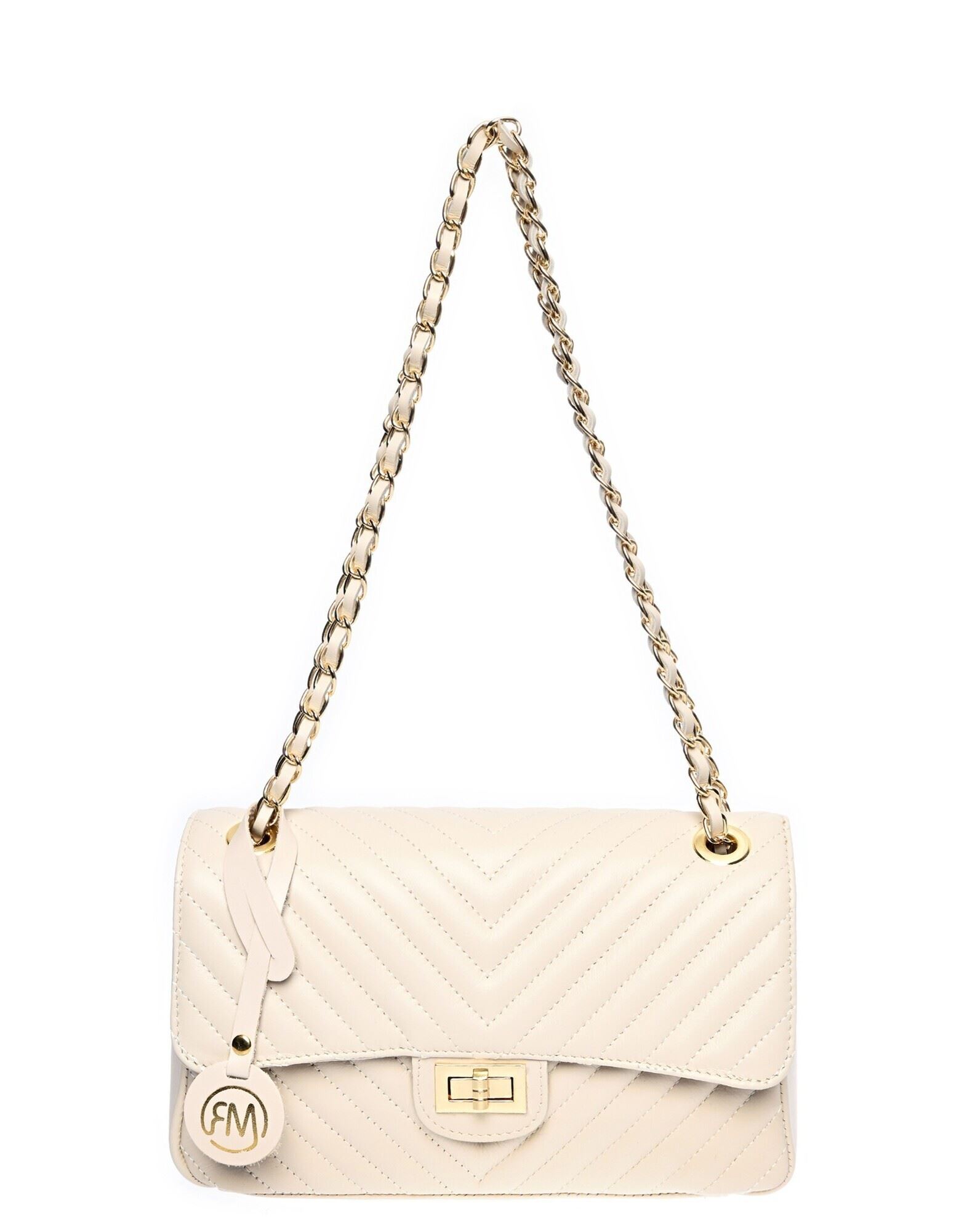 ROBERTA M Schultertasche Damen Beige von ROBERTA M