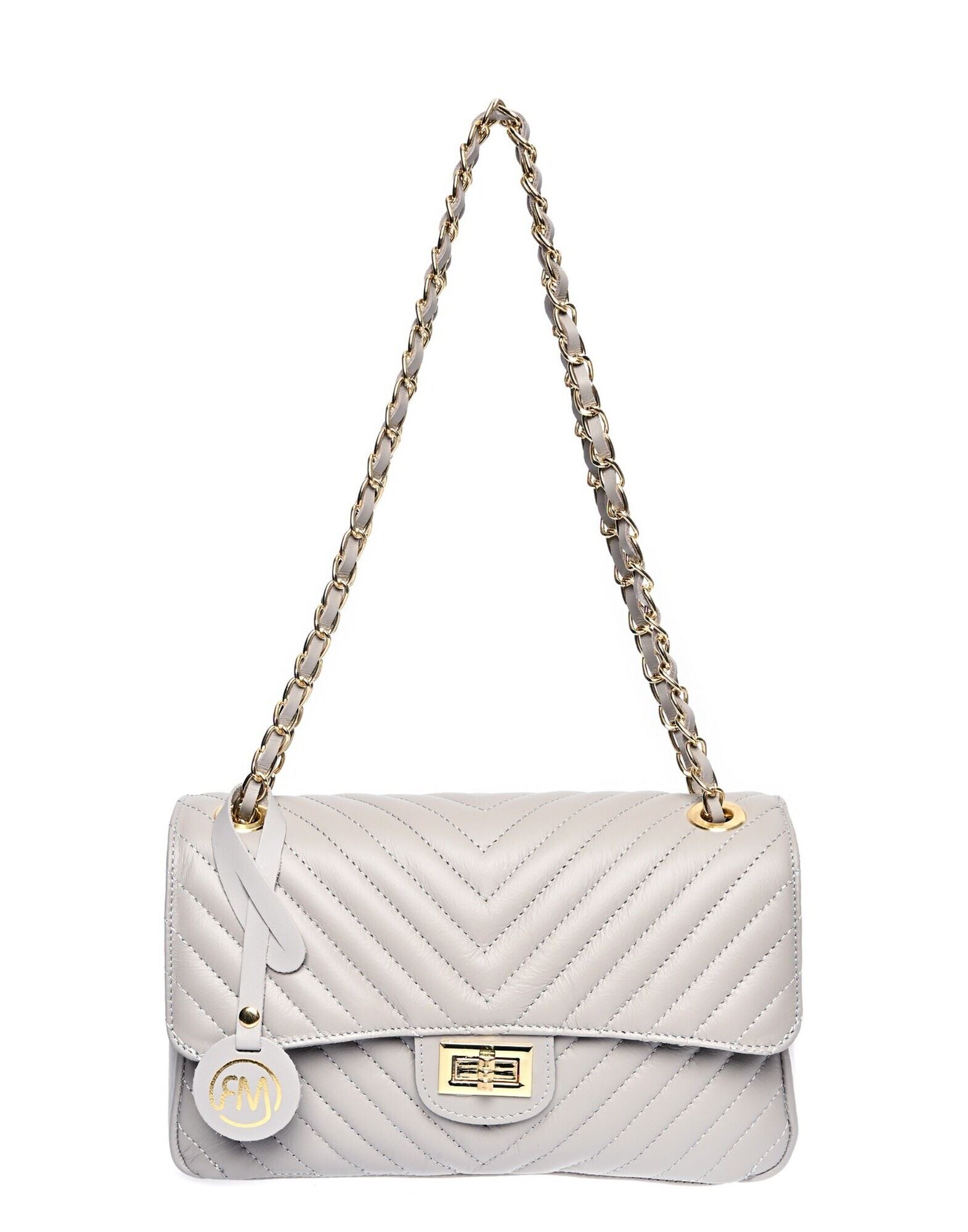 ROBERTA M Schultertasche Damen Grau von ROBERTA M