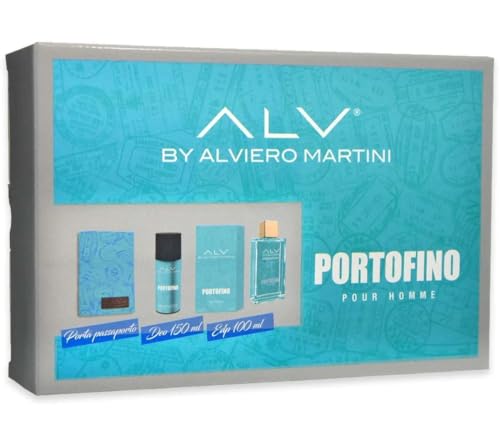 Alv by Alviero Martini Portofino Pour Homme Eau de Parfum, 100 ml Spray + Deodorant, 150 ml + Reisepasshülle von ROBERTO CAPUCCI