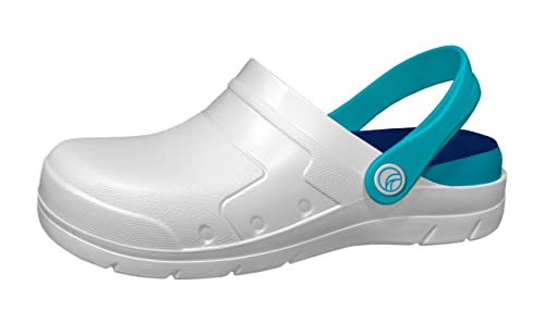 ROBUSTA Unisex Calzado sanitario Cloud White-Blue 3M, Blanco, 36 EU Weit von ROBUSTA