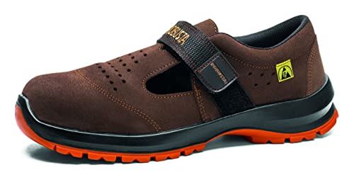 ROBUSTA Unisex Calzado seguridad Sandalo ESD S1+SRC NO Metal 35/48, Marrón, 36 EU Weit von ROBUSTA