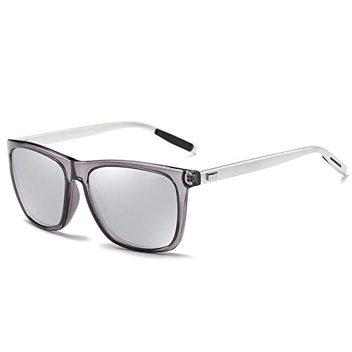 ROCF ROSSINI Polarisiert Herren Sonnenbrille für Damen klassisch Retro Sonnenbrillen Aluminium-Magnesium-Legierung Männer und Frauen Vintage Anti Reflexion UV400 Schutz - Unisex (Transparent/Silber) von Rocf Rossini