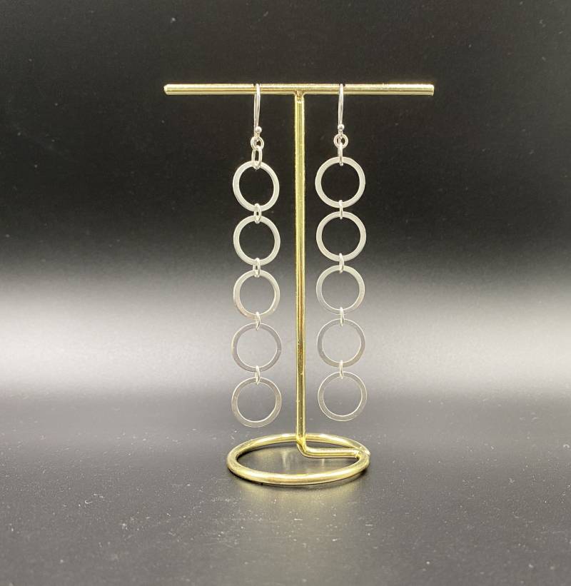 Extra Lange Ohrringe 925Er Sterlingsilber Schmuck Damen, Silberringe Bubble, Trendige Gliederohrringe, Große Kreise, Xxl Ohrhänger Einzelstück Extra Lange Ohrringe 925Er Sterlingsilber Schmuck Damen, Silberringe Bubble, Trendige Gliederohrringe, Große Kreise, Xxl Ohrhänger Einzelstück von ROCIABoutique