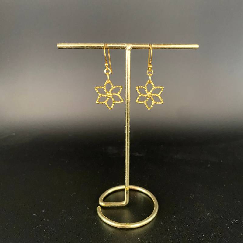 Ohrringe Mit Goldenen Blumen Anhänger, Schmuck Geschenke Blüten Für Mutter Und Damen, Eleganter Braut Zur Hochzeit Ohrringe Mit Goldenen Blumen Anhänger, Schmuck Geschenke Blüten Für Mutter Und Damen, Eleganter Braut Zur Hochzeit von ROCIABoutique