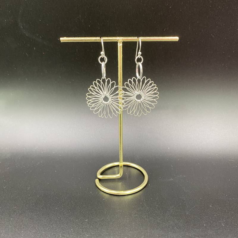 Silber Ohrringe Damen, Sommer Blüten Schmuck, Große Ohrhänger Leicht Und Nickelfrei, Brautjungfern Blumenschmuck, Schmuck Geschenk von ROCIABoutique