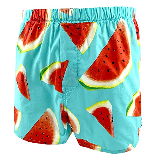 ROCK ATOLL Herren Boxershorts aus weicher Baumwolle mit lustigem Muster S-XXL, Hellblaue Wassermelonen, XX-Large von ROCK ATOLL