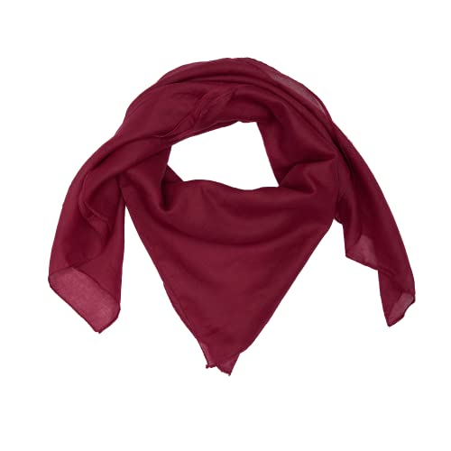 Baumwolltuch Schal Kopftuch Damen Herren Unisex Bandana Halstuch Accessoire Multifunktionstuchviele Atmungsaktiv und Weich Gesichtsschutz für Herbst und Winter Farben 100x100 cm (Bordeaux Rot) von ROCK DADDY Estd 2000 ROCK HARD CLOTHING