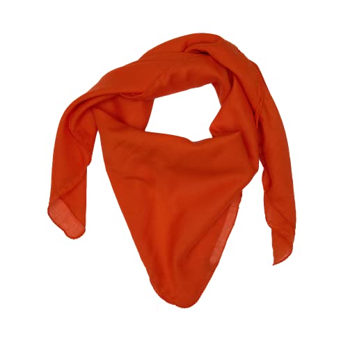 Baumwolltuch Schal Kopftuch Damen Herren Unisex Bandana Halstuch Accessoire Multifunktionstuchviele Atmungsaktiv und Weich Gesichtsschutz für Herbst und Winter Farben 100x100 cm (Orange) von ROCK DADDY Estd 2000 ROCK HARD CLOTHING