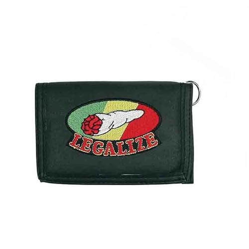 Geldbörse Lustige Moderne Rock Motive Aufdruck Herren Damen Kinder Unisex Börsen Geldbeutel Portemonnaie Kunstleder Münzfach Slim Wallet mit Kette (Geldbörse mit Legalize Stickerei inklusive Kette) von ROCK DADDY Estd 2000 ROCK HARD CLOTHING