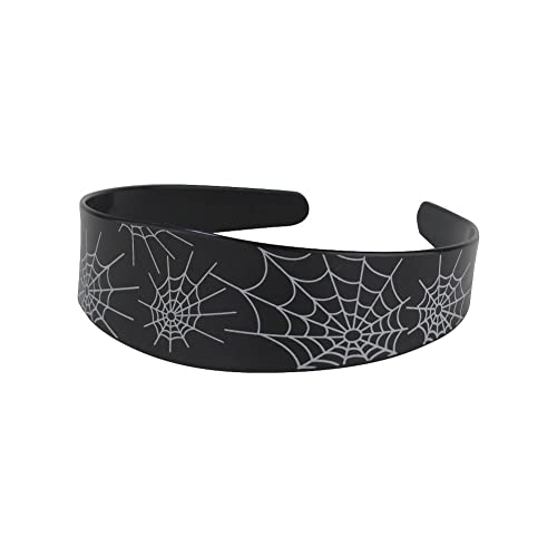 Haarschmuck Haaraccessoire Leopard Retro Verschiedene Motive Haarreifen Damen Vintage Haarband Headband Breite Haarreifen für Damen Mädchen (Creepy Witch Spinnennetz Haarreif) von ROCK DADDY Estd 2000 ROCK HARD CLOTHING