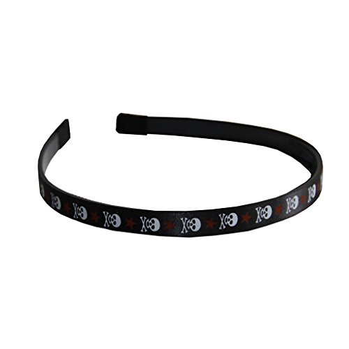 Haarschmuck Haaraccessoire Leopard Retro Verschiedene Motive Haarreifen Damen Vintage Haarband Headband Breite Haarreifen für Damen Mädchen (Haarreif Totenkopf und Rockigen Sternen) von ROCK DADDY Estd 2000 ROCK HARD CLOTHING