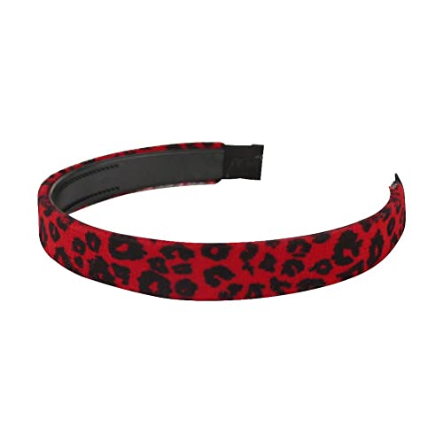 Haarschmuck Haaraccessoire Leopard Retro Verschiedene Motive Haarreifen Damen Vintage Haarband Headband Breite Haarreifen für Damen Mädchen (Leopard Rot Haarreif) von ROCK DADDY Estd 2000 ROCK HARD CLOTHING